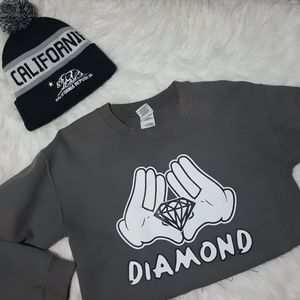 Diamond cropped crewneck